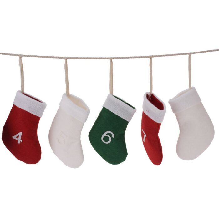 Adventní kalendář girlanda Vánoční ponožky
