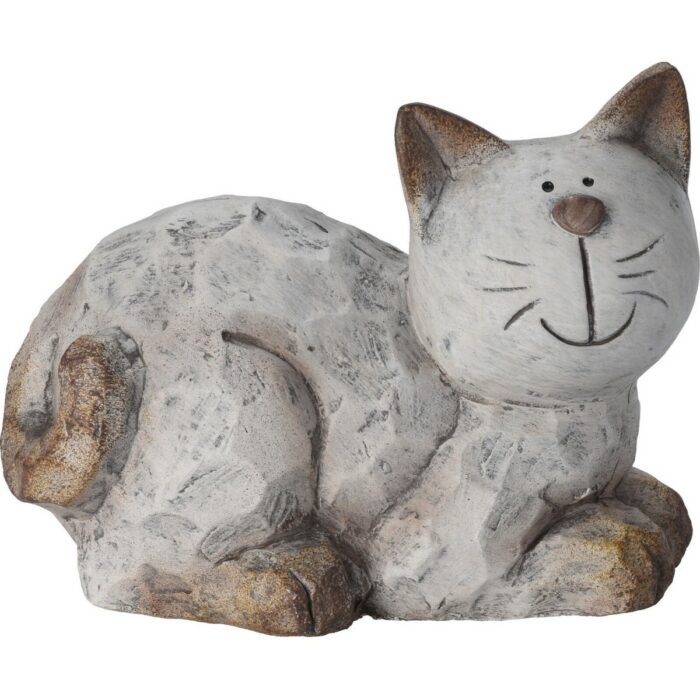 Zahradní keramická dekorace Kočka sedící