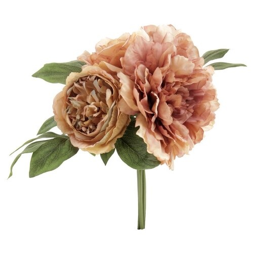 Umělá kytice pivoněk růžovo - hnědá